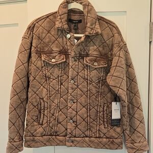 Forever 21 Brown/Maroon Quilted Shirt Jacket